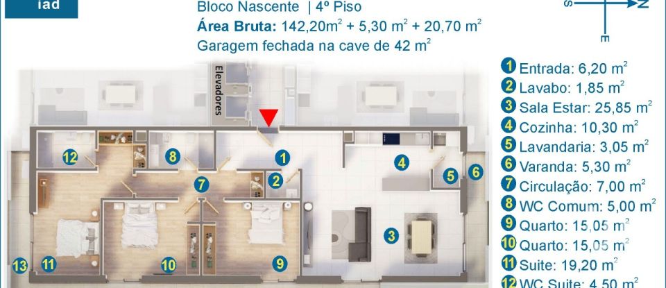 Apartment T3 in Glória E Vera Cruz of 141 m²