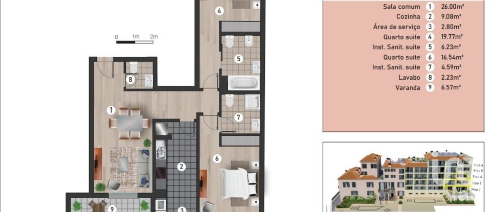 Apartamento T2 em Funchal (Sé) de 102 m²