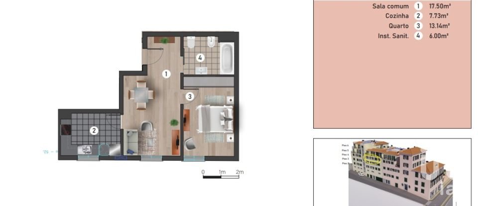 Apartamento T1 em Funchal (Sé) de 52 m²
