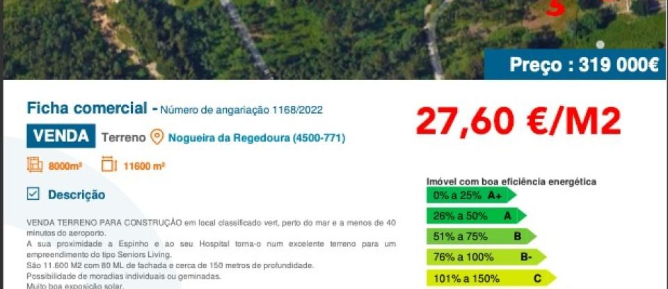 Land in Nogueira da Regedoura of 11,600 m²