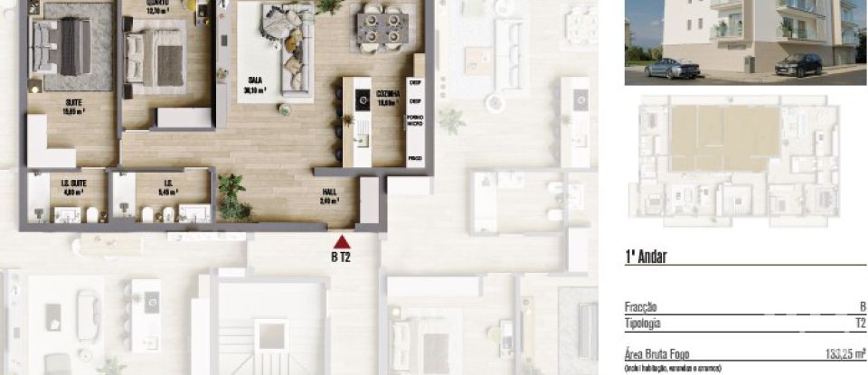 Appartement T2 à Silveira de 133 m²