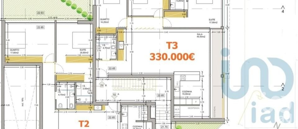 Apartment T3 in Ponte do Rol of 169 m²