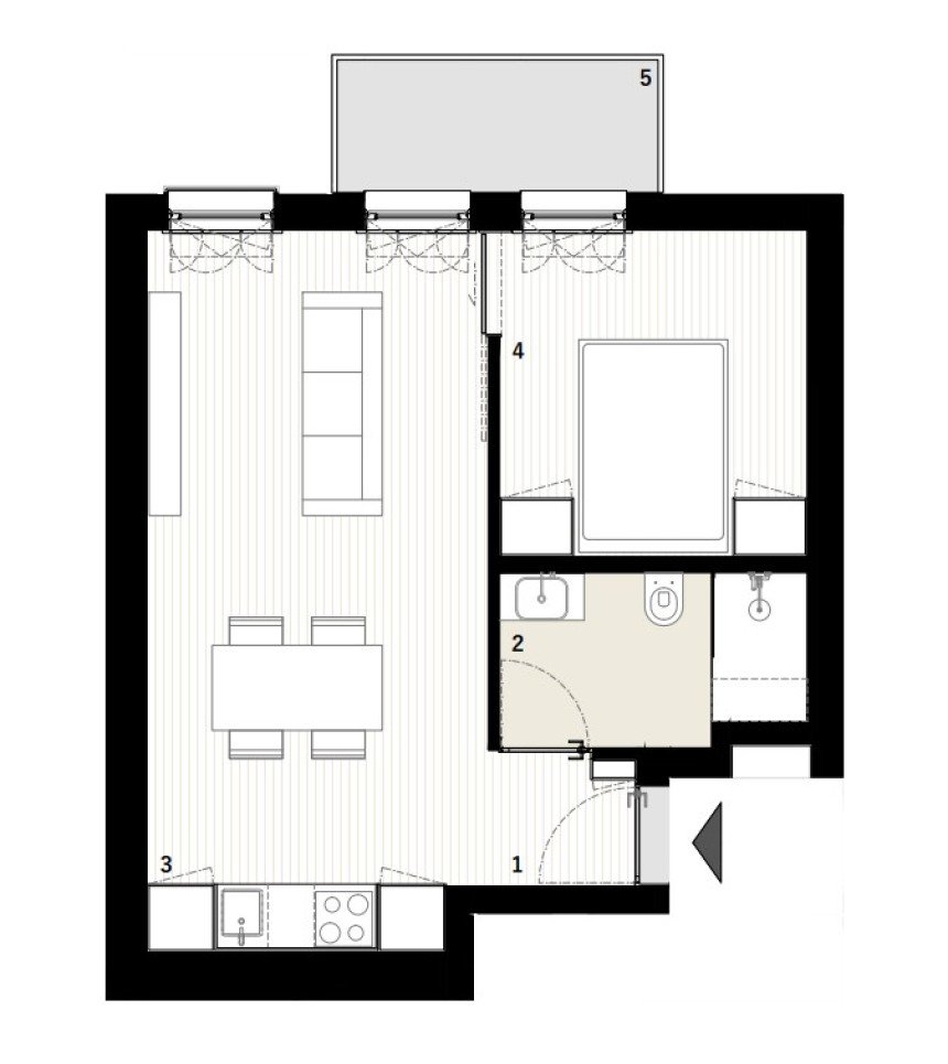 Apartamento T1 em Cedofeita, Santo Ildefonso, Sé, Miragaia, São Nicolau e Vitória de 47 m²