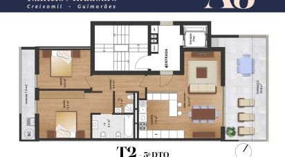 Apartment T2 in Creixomil of 119 m²