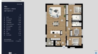 Appartement T3 à Ramalde de 156 m²