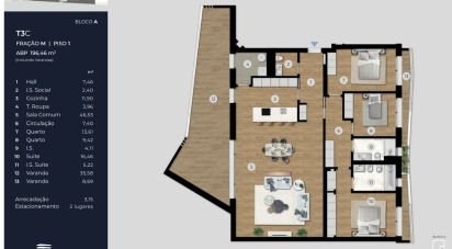 Apartment T3 in Ramalde of 152 m²