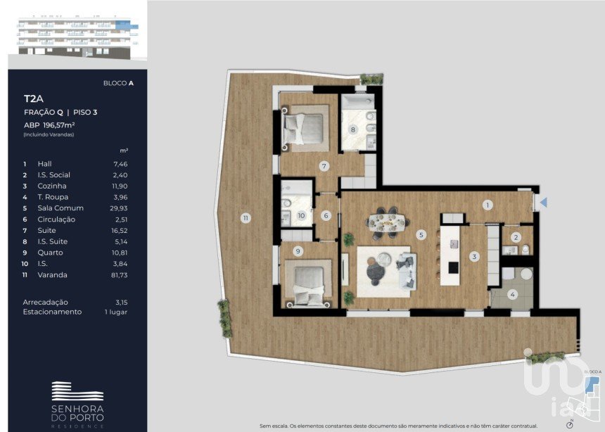 Apartment T2 in Ramalde of 114 m²