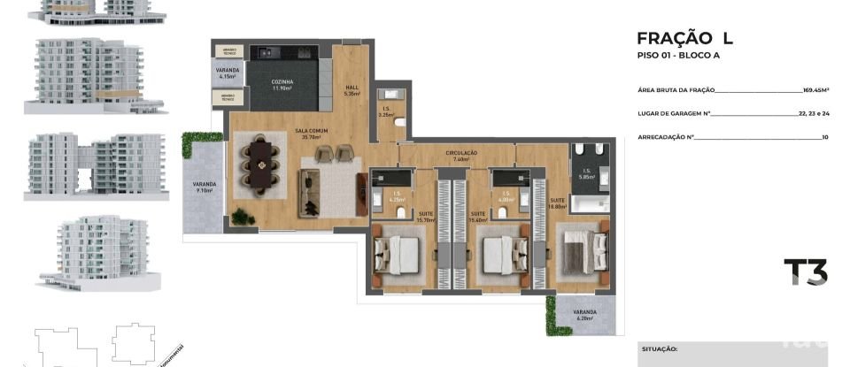 Appartement T3 à São Martinho de 150 m²