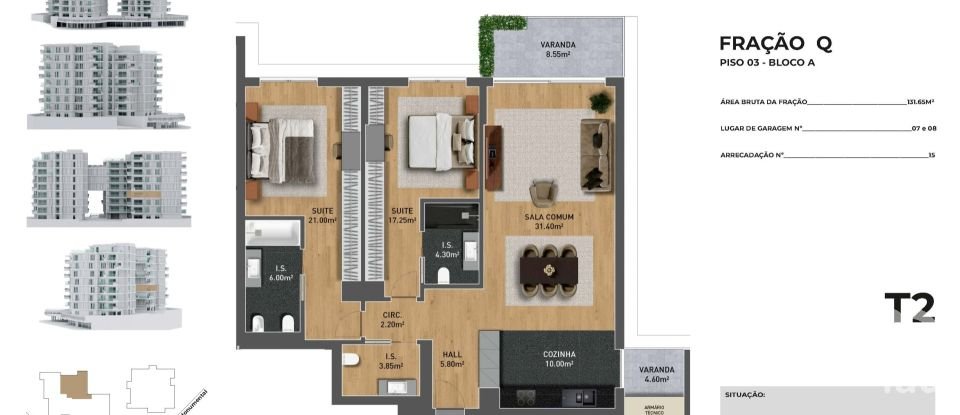 Apartamento T2 em São Martinho de 119 m²