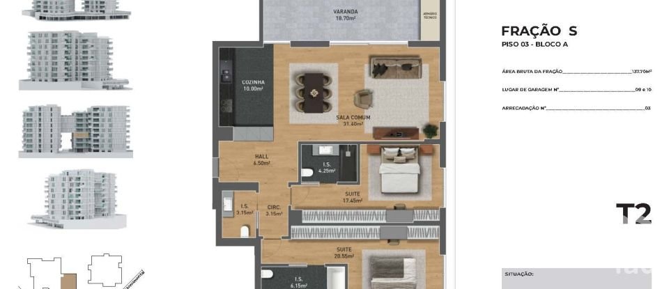 Apartamento T2 em São Martinho de 119 m²