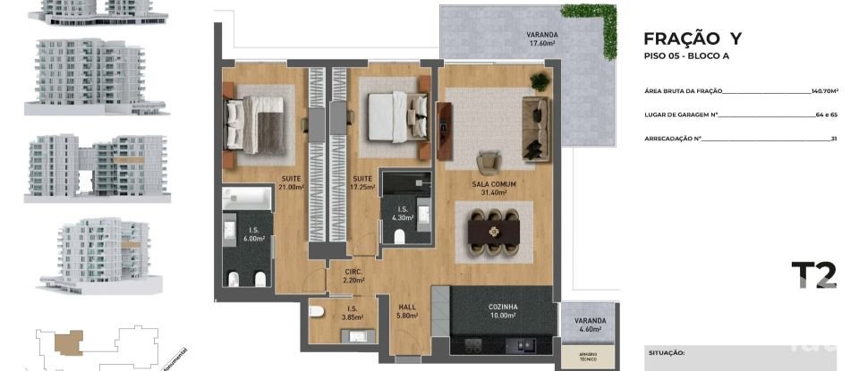 Appartement T2 à São Martinho de 119 m²