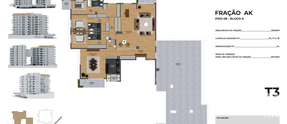 Apartment T3 in São Martinho of 286 m²