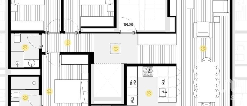 Appartement T3 à Canidelo de 107 m²