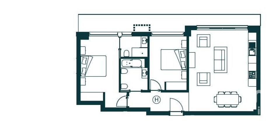Apartamento T2 em Atouguia da Baleia de 77 m²