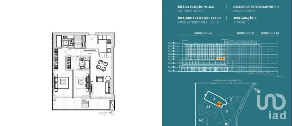 Appartement T2 à São Martinho de 94 m²