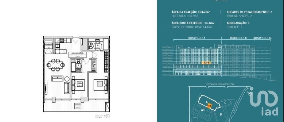 Apartamento T2 em São Martinho de 104 m²