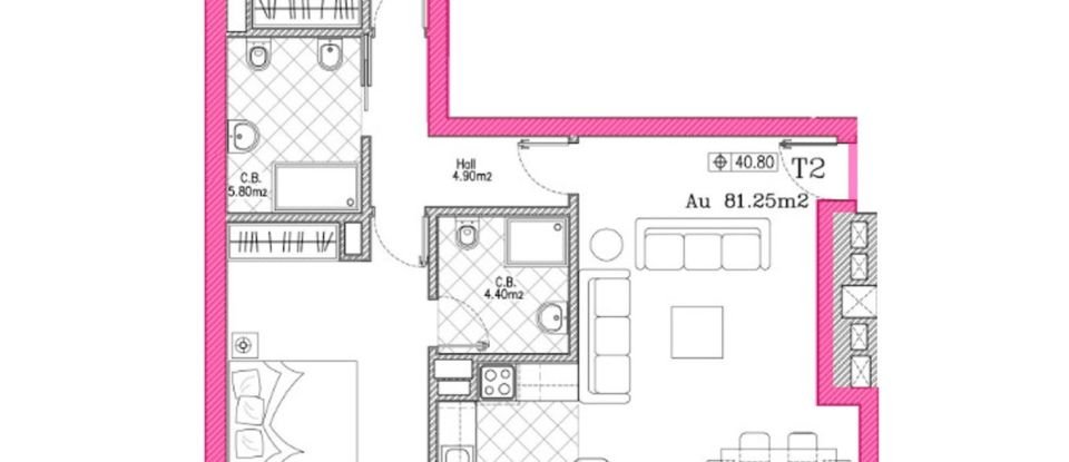 Apartamento T2 em São Gonçalo De Lagos de 134 m²