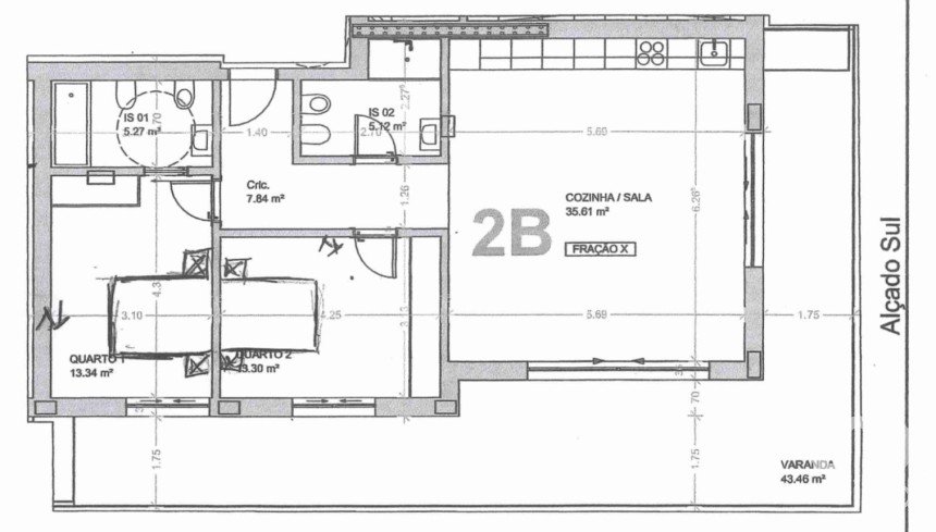 Appartement T2 à Quarteira de 96 m²