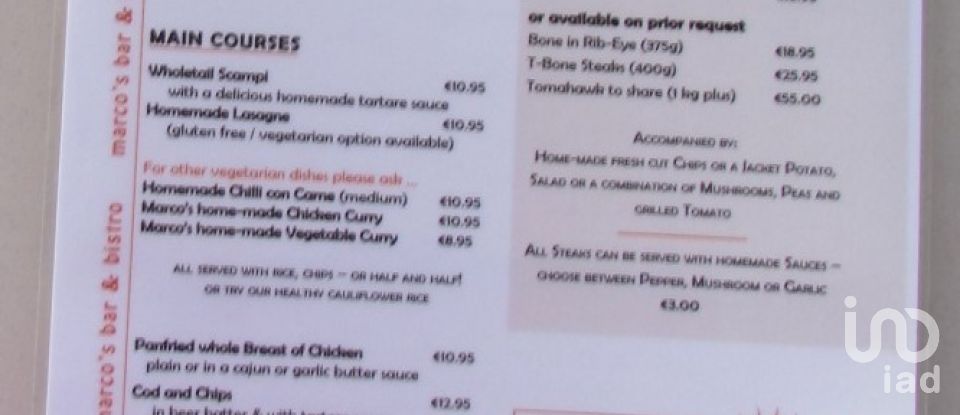 Bar-brasserie à Alvor de 56 m²