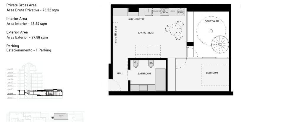 Apartment T1 in Avenidas Novas of 76 m²