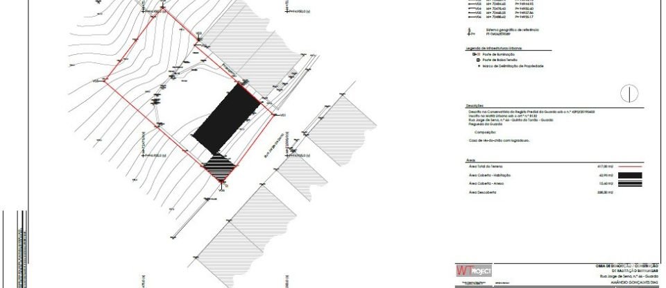Terreno urbano em Guarda de 417 m²