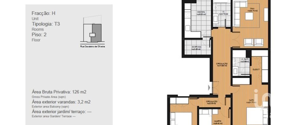 Apartment T3 in Arroios of 126 m²