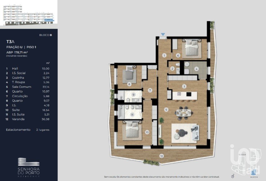 Appartement T3 à Ramalde de 178 m²