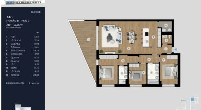 Appartement T3 à Ramalde de 140 m²