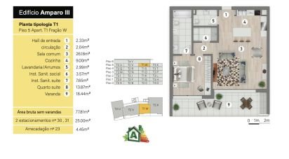 Appartement T1 à São Martinho de 80 m²