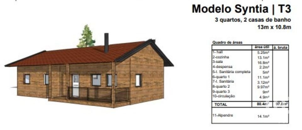 Maison T3 à Pataias e Martingança de 88 m²