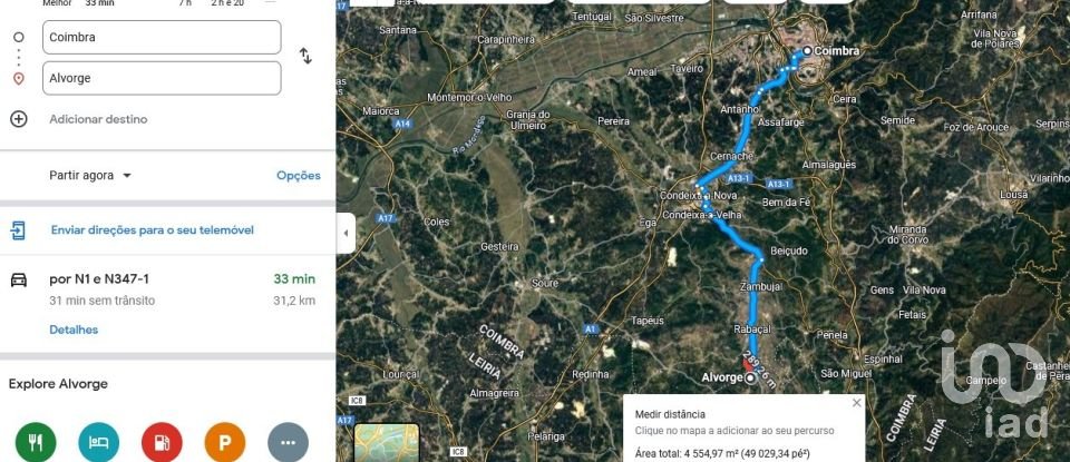 Terreno em Alvorge de 4 550 m²