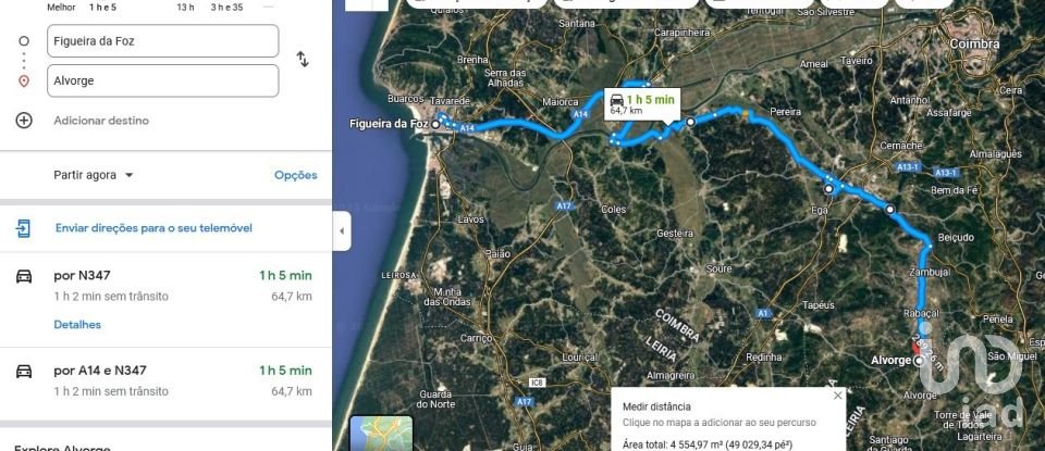 Terreno em Alvorge de 4 550 m²