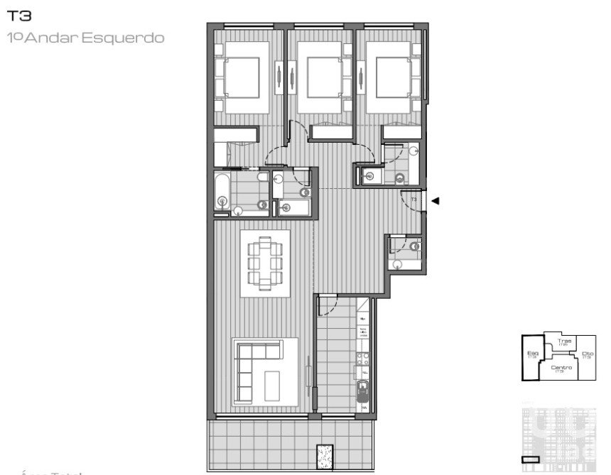 Appartement T3 à Ramalde de 154 m²