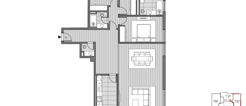 Apartment T3 in Ramalde of 150 m²