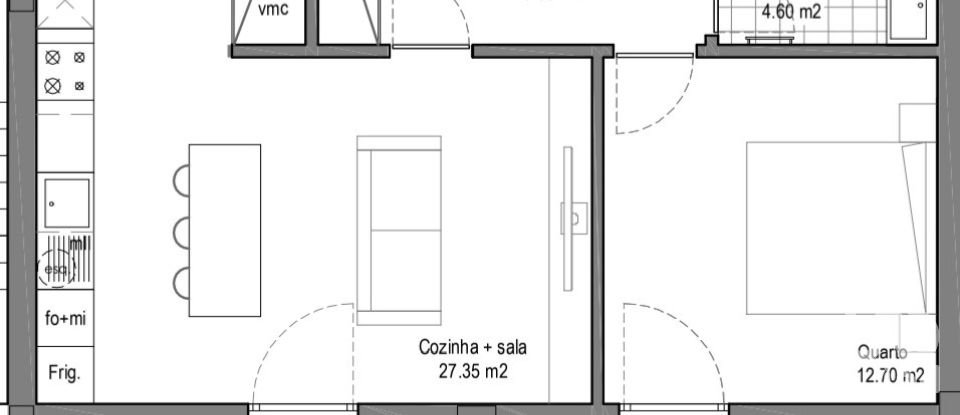 Appartement T1 à Marrazes e Barosa de 63 m²