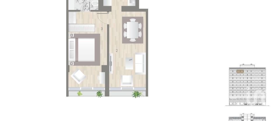 Apartment T1 in Estrela of 56 m²