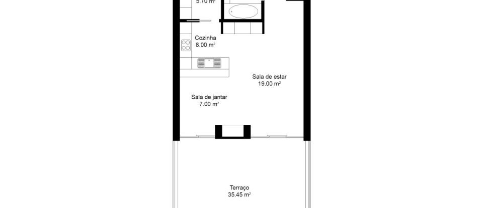Maison T3 à Estombar e Parchal de 180 m²