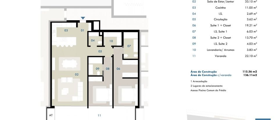 Apartamento T2 em Câmara de Lobos de 139 m²