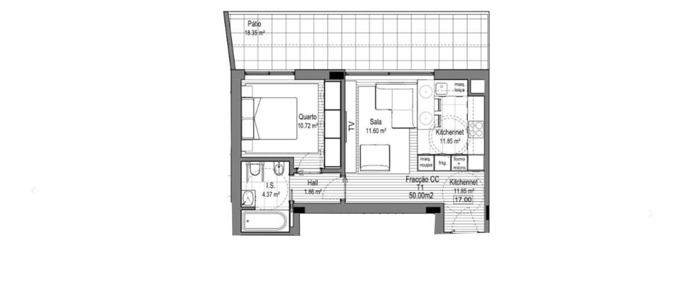 Apartment T1 in Espinho of 60 m²