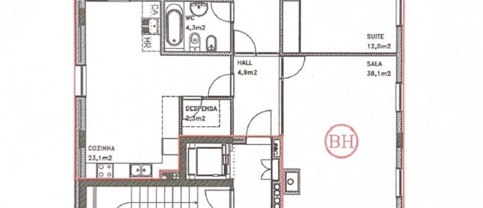 Apartamento T3 em Arcozelo de 148 m²