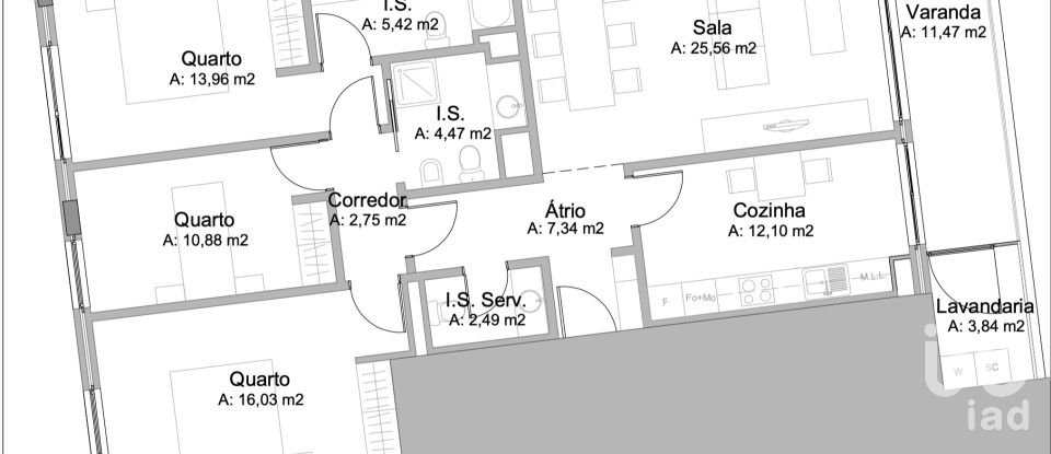 Apartment T3 in Vila do Conde of 136 m²