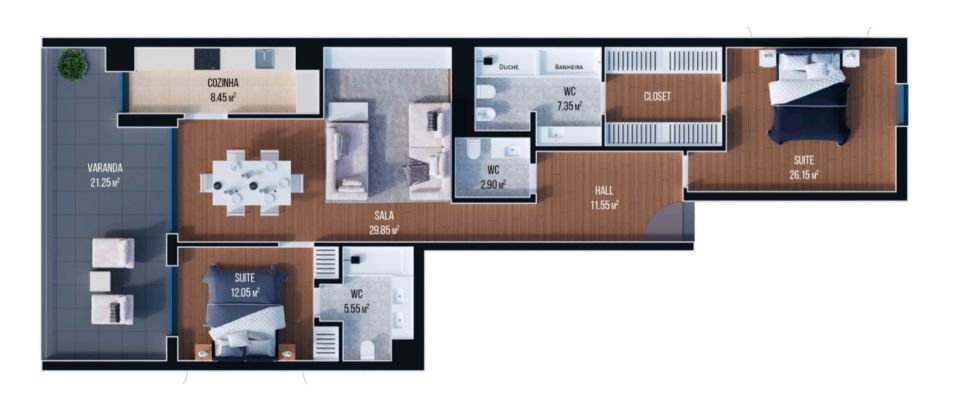 Appartement T2 à São Martinho de 153 m²