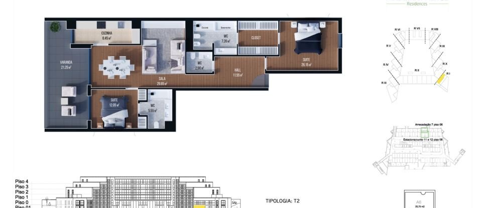 Apartamento T2 em São Martinho de 153 m²