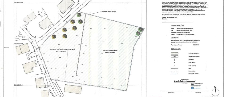 Terreno urbano em Viana do Castelo (Santa Maria Maior e Monserrate) e Meadela de 8 280 m²