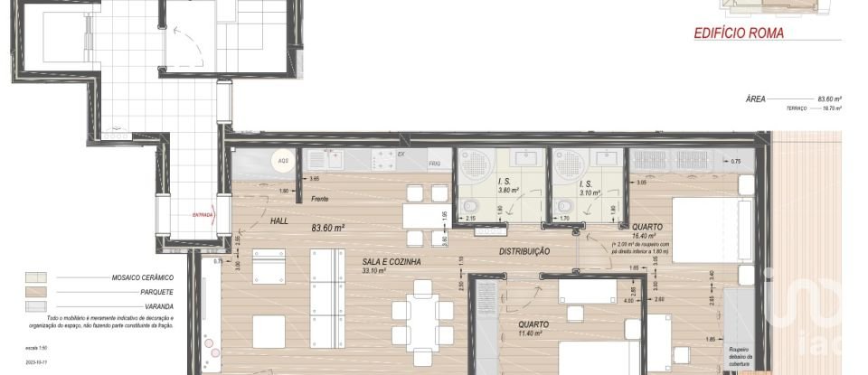 Apartamento T2 em Leiria, Pousos, Barreira e Cortes de 83 m²