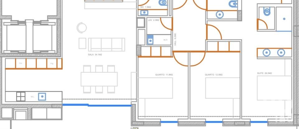 Apartment T3 in Ramalde of 134 m²