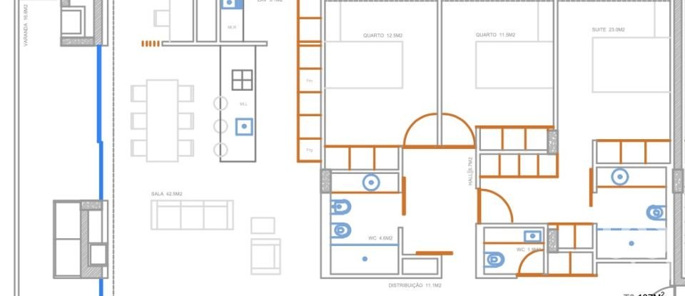 Appartement T3 à Ramalde de 137 m²
