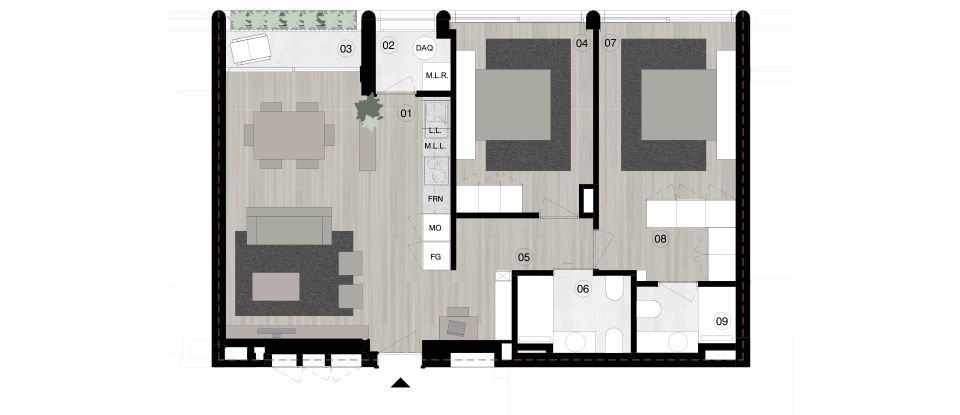 Apartamento T2 em Matosinhos e Leça da Palmeira de 78 m²