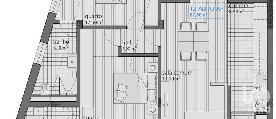 Appartement T2 à Baguim do Monte (Rio Tinto) de 87 m²