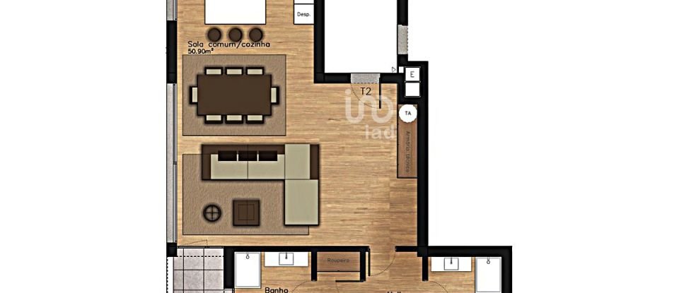 Apartment T2 in Mafamude e Vilar do Paraíso of 116 m²